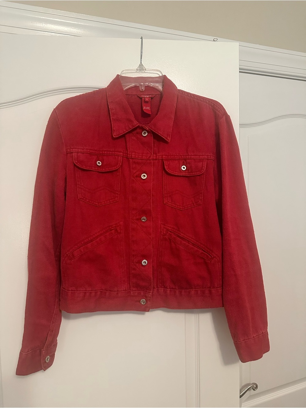 Sundance Red Denim Jacket - Classic Button-Front